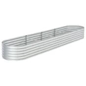 Vidaxl Visoka greda 400x80x44 cm pocinkano jeklo srebrna