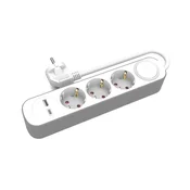3x fiksni podaljšek s stikalom in USB A USB C vtičnicami 1,5 m schuko PS-370SWS+USBA+USBC/1,5 E W-30006