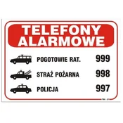 shumee TABLICA ZA TELEFONE ZA NUJNE PRIMERE 25*17,5 CM - TABLICA TBI-27