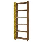 Hanah Home City Walnut Yellow Polica za knjige 64.6x170x24.2cm, Žuta