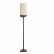 Temno rjava stoječa svetilka s tekstilnim senčilom (višina 159 cm) Dania – Light & Living