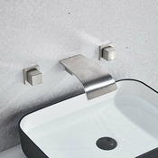 Kranig Kraanwerk Oblikovanje | Mešalna armatura za kad in umivalnik | Gumbi | Curved Spa | Brušeno nerjaveče jeklo, (21731888)
