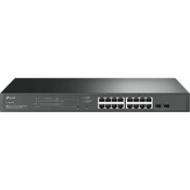TP-Link Omada JetStream 18-port Gigabit PoE+ upravljiv preklopnik (Switch), 16×G-LAN PoE+, 2×SFP Gigabit, IPv6, 1U 19 rack-mount kućište (150W)