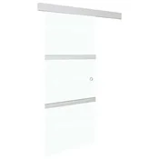 Vidaxl Drsna vrata ESG steklo in aluminij 90x212 cm srebrna