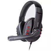 XPLORE naglavne žične gaming slušalke XP562 X6, črna/rdeča
