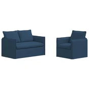 Vidaxl Kavčna garnitura 2 szt. Modra 136 x 82 x 85 cm Blago