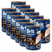 Konzervirana hrana Brit premium by Nature Fish & Fish Skin 12x400 g