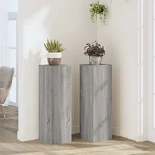 Vidaxl vidaXL Stojala za rastline, komplet 2 kosov, siv hrast sonoma, 25x25x80 cm