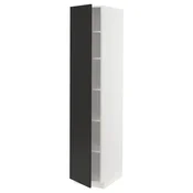 METOD Visoki element s policama, bela/Nickebo boja antracita, mat, 40x60x200 cm