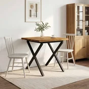 vidaXL 90 x 90 x 75 cm Masiven les akacije Naravna in črna Kvadrat