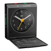 Braun BC05B Klassischer analoger Reisewecker, schwarz