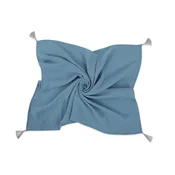 MY SWEET BABY Muslinova odejica za dojenčke z resicami - umazano modra