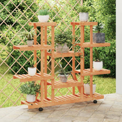 Stalak za cvijece s kotacima 110x25x115 cm od masivne jelovine