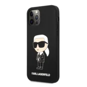 Maska Karl Lagerfeld Liquid Silicone Ikonik NFT za iPhone 12/ 12 Pro Black