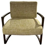 Casa Padrino luxury armchair green/dark brown 80 x 73 x H. 60 cm - Living room armchair - Hotel armchair - Living room furniture - Hotel furniture - Luxury furniture - Luxury furnishings