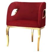 Casa Padrino luxury velvet armchair red/gold 78 x 55 x H. 59 cm - Living room armchair - Hotel armchair - Luxury living room furniture - Living room furnishings - Luxury furnishings