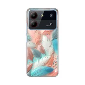 Maska za telefon Silikonska Print za ZTE Blade A54 Pastel Feathers
