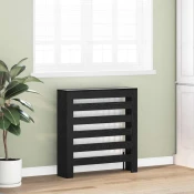 Vidaxl Pokrov za radiator Črni hrast 78x20x82 cm Inženirski les