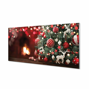 tulup.si Stenska plošča za kuhinjo Novoletne jelke baubles 125x50 cm