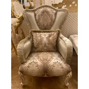 Casa Padrino luxury baroque armchair green/multicolored/cream/brown - Magnificent living room armchair with elegant pattern - Luxury living room furniture baroque style - Baroque furniture