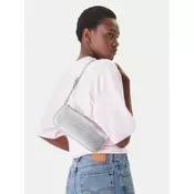 Tommy Jeans Ročna torba Tjw Must Metallic Shoulder Bag AW0AW18457 Srebrna