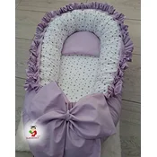 Bubamara037 Gnezdo za bebe sa karnerom Zvezdice, Lavanda