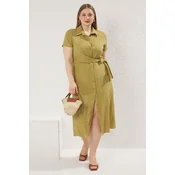 Trendyol Curve Ženska haljina Tbbss25Ah00034, Kaki