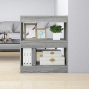 Greatstore Knjižnica/panel, sonoma sivi hrast, 60x30x72 cm