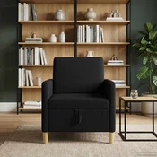 vidaXL Sofa s shrambo Črna 72 x 78 x 87 cm Poliester