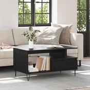 vidaXL Klubska miza Črna Orehovina 90 x 49 x 45 cm Konstruiran les