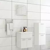 vidaXL Komplet kopalniškega pohištva bele barve iverna plošča