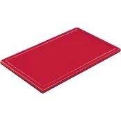 Gastro plastična rezalna deska 53x32,5x2 cm GN 1/1, z utorom, rdeča