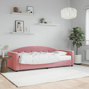 Greatstore Dnevna postelja z vzmetnico roza 80x200 cm žamet
