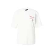 VERO MODA Majica VMPAULINA THEA pastelno rdeča / bela