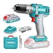 Akumulatorski udarni vrtalnik 20V/1500rpm/22500bpm/45Nm/P20S/ INDUSTRIAL (SET Baterija 2x2Ah, Polnilec, Kovček) (TIDLI201452E) Total Tools