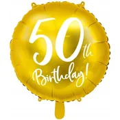 Folija balon za 50. rojstni dan, zlat, 45 cm, 1 kos.