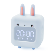 Generic Budilka za otroke, digitalna budilka za otroke, srčkana zajčja budilka za dekleta, budilka z belim šumom, nočna lučka z USB, (21125801)