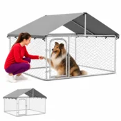 Vidaxl Zunanji pasji boks s streho 200x200x150 cm