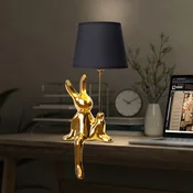 Näve Namizna svetilka Helge, zlata, višina 45 cm, keramika/tkanina - Dnevna soba/jedilnica - zlata, črna, bela