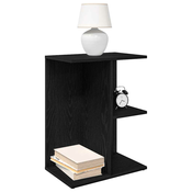 Nocni ormaric crni hrast 46,5x29x61 cm konstruiranog drva