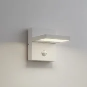 Lucande LED zunanja stenska svetilka Silvan, bela, s senzorjem, IP54, 16 cm - Sodobni - bela (RAL 9003) - Aluminij
