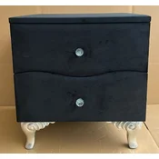 Casa Padrino baroque bedside table with 2 drawers black/silver - Baroque style bedside table - Baroque furniture - Bedroom furniture in baroque style