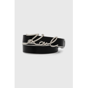 Kožni remen Karl Lagerfeld za žene, boja: crna, 245W3105