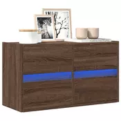 Zidni TV ormaric s LED svjetlima smeda boja hrasta 80x31x45 cm