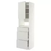 METOD / MAXIMERA Visoki element za ugradne uredaje, bela/Aspudden svetlosiva, 60x60x220 cm