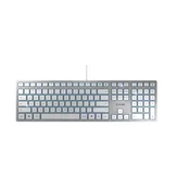 CHERRY KC 6000 Slim tipkovnica USB US Engleski Srebro, Bijelo