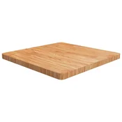 Vidaxl Kvadratna mizna plošča svetlo rjava 70x70x4 cm trdna hrastovina
