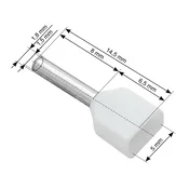 slomart Blow 43-082# Izolirani konektor tulejka 2x0,5/8 mm, bel, 100 kosov