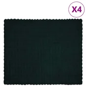 vidaXL Dežnik iz umetnega zajčjega krzna 4 pcs Temno zelena