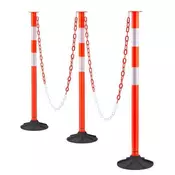 VEVOR Omejitveni stebrički za promet 3 kosa 220x871 mm rdeči